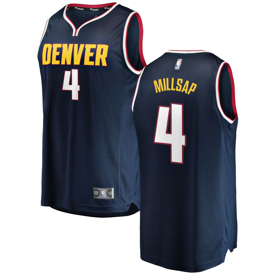 Men Denver Nuggets 4 Millsap Blue City Edition Game Nike NBA Jerseys